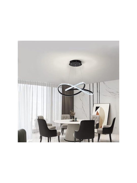 Jiju Lumini Suspendate Negru LED Cu Cristale