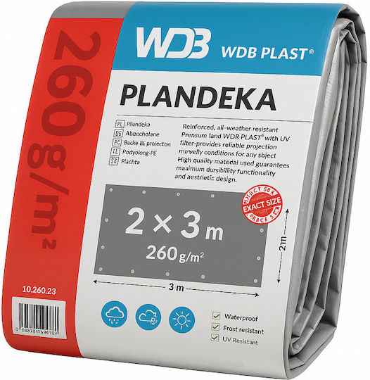 MP Pânză Impermeabilă Rotundă 260gr/m² cu Diametru 2m Heavy Duty Gri