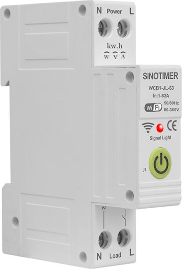 Sinotimer Contor de kilowați pentru panou electric Analogic Monofazat Wi-Fi Tuya