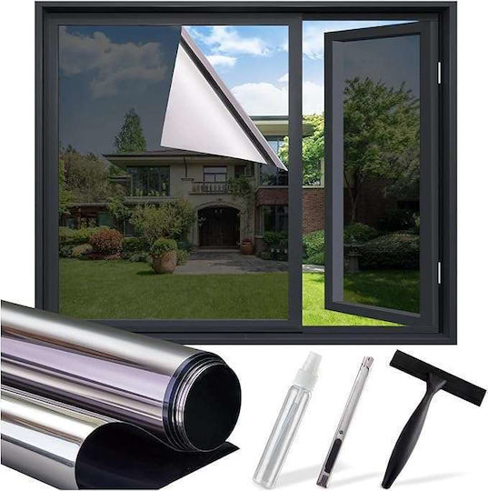 Self-adhesive Mirror Window Film Uv Protection Dark Gray 60x400cm