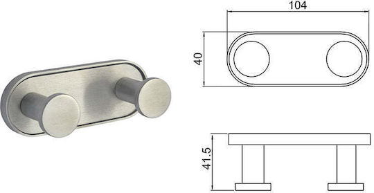 Inter Ceramic Doppel Badezimmerhaken mit Schrauben Silber