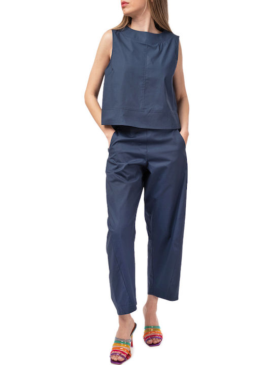 Damen Stoffhose Navy