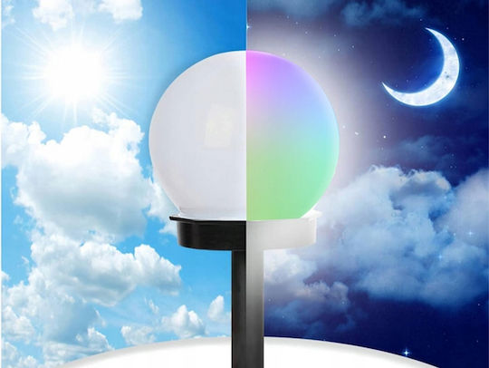 Verk Group Σετ 4 Καρφωτά Ηλιακά Φωτιστικά Μπάλες RGB με Φωτοκύτταρο IP65 36x36εκ.