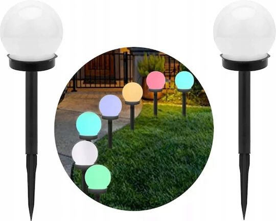 Verk Group Σετ 4 Καρφωτά Ηλιακά Φωτιστικά Μπάλες RGB με Φωτοκύτταρο IP65 36x36εκ.