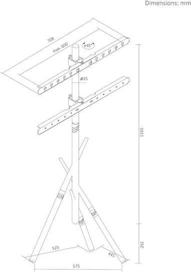 Maclean Energy MC-182 W Βάση Τηλεόρασης Δαπέδου έως 60kg Λευκό