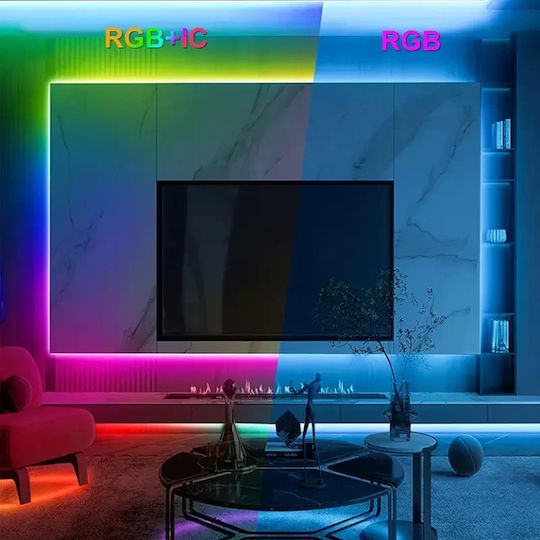 Waterproof TV LED Strip USB 5V 5m Neon Flex with Power Supply & Remote Control