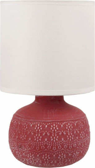 Lightex Table Lamp with Red Shade and Base