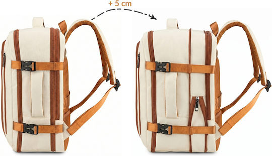 Zagatto Geantă Voiaj De Spate Bej Din Material M40xL20xÎ30cm