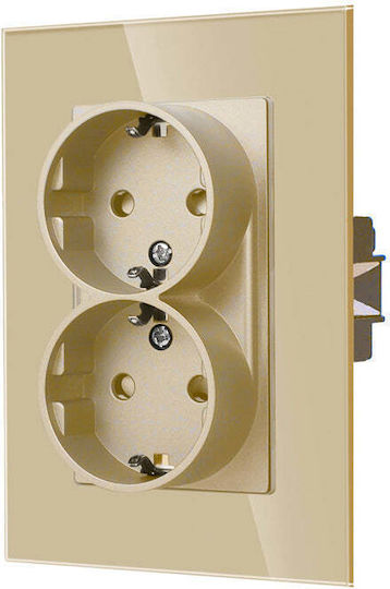 Luxon Doppelter Stromsteckdose Gold