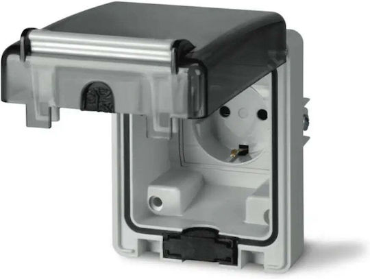 Scame Single Waterproof Gray Power Socket