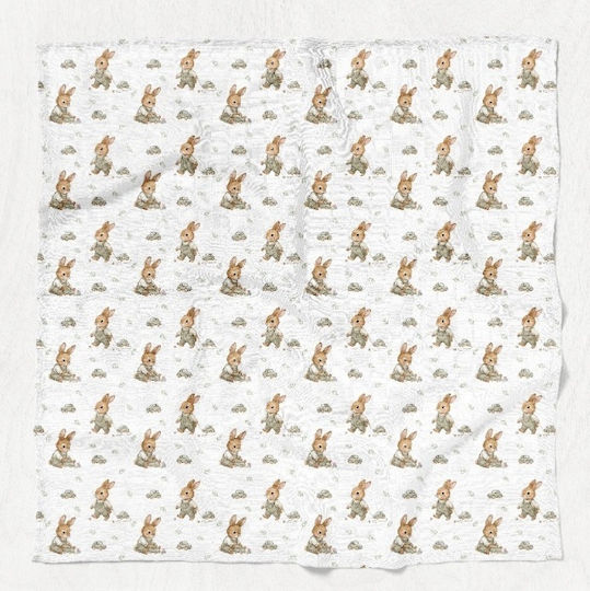 Bocioland Pătură Pepinieră Swaddling Bambus Albă 110x110cm