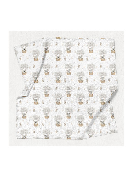 Bocioland Nursery Swaddling Bamboo White Blanket 110x110cm