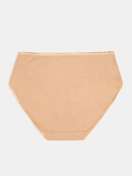 Basic Damen-Slip Hohe Taille Beiges Größe 2xl Beiges