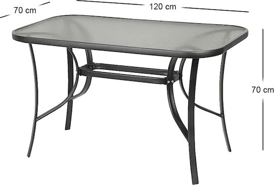 Garten- Und Terrassentisch Toledo 120x70x70 Grau Garten- Und Terrassentisch Toledo 120x70x70 Grau