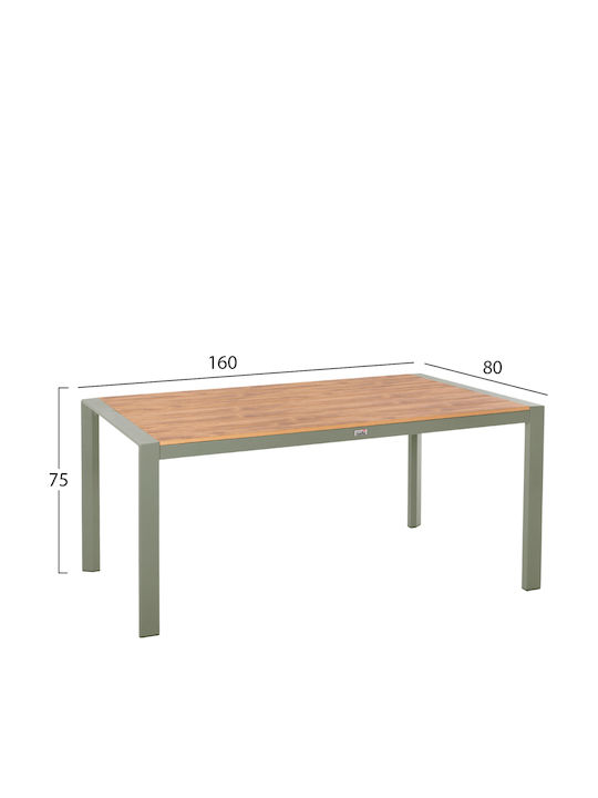 Garten- und Terrassentisch Aluminium Goya 160x80x75cm