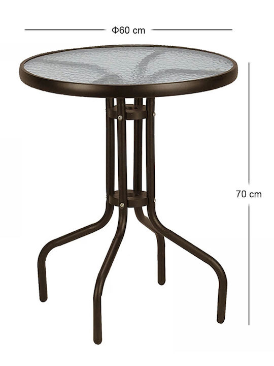 Metal Sitting Room Table for Small Outdoor Spaces Moreno Bronze 60x60x70cm
