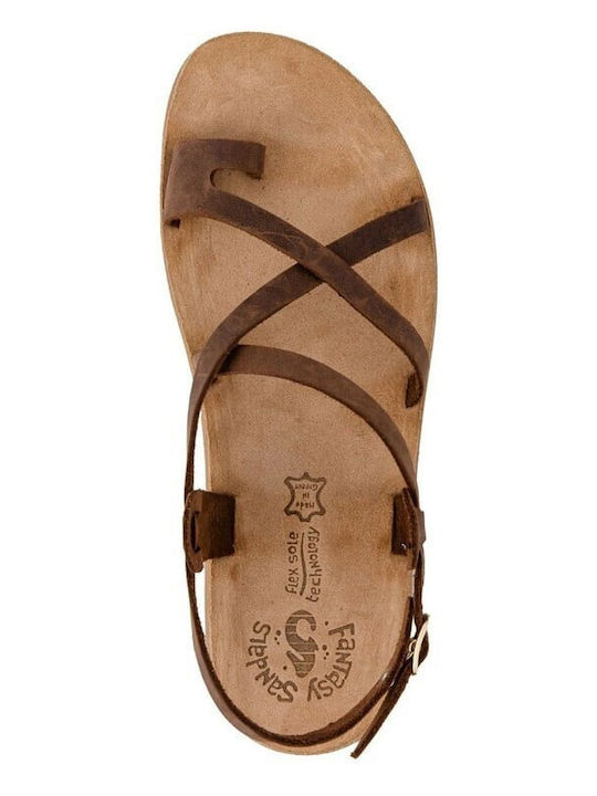 Lolita Leder Flache Sandalen für Damen Braun