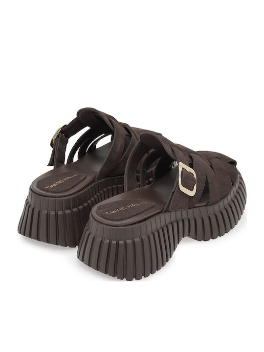 Women's Flat Sandals Flatforms Brown