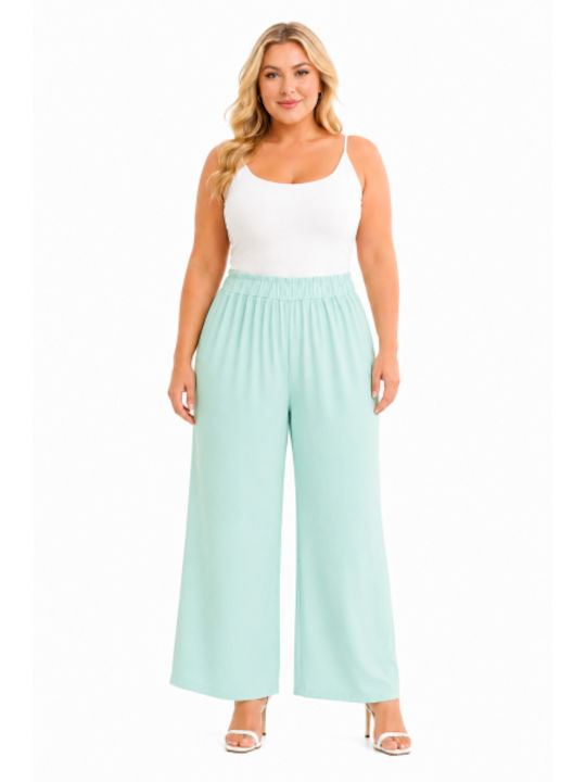 Women's Pantaloons with Rubber Band in Regular Fit Turquoise SH-41235-26TR-VER