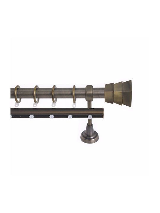 Import Hellas Metallic Curtain Pole No8 Double by Rail Φ25mm 140cm Bronze