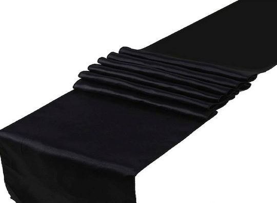 Satin Smooth Table Runner Decoration Black 0 36 X 9m