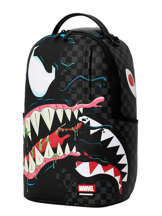 Sprayground Marvel Spiderman Venom Sharkmouth Σχολική Τσάντα Πλάτης Γυμνασίου - Λυκείου με Θήκη για Παγούρι Μαύρη 29 x 15 x 45εκ