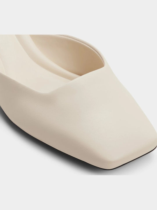 Мюли с Ток в Екрю Цвят