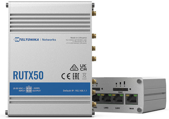 Teltonika RUTX50 Wireless 5G Router Wi‑Fi 5 with 4 Gigabit Ports