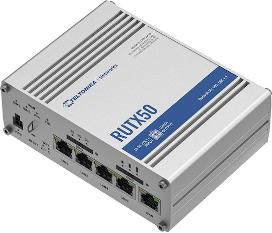 Teltonika RUTX50 Wireless 5G Router Wi‑Fi 5 with 4 Gigabit Ports