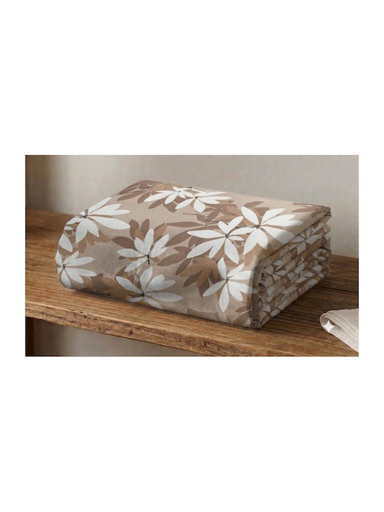 King Size Bed Sheets Set With Rubber Hugger 240x260cm Beige 4 Pieces