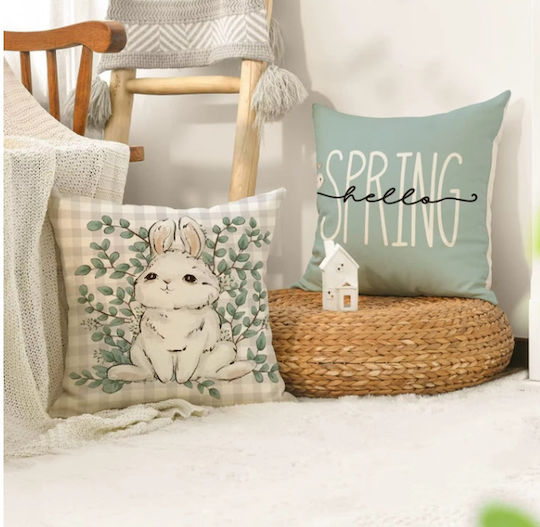 Ecarla Spring Pillowcase 45x45cm Easter Bunny Pod227