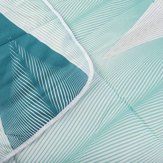 Πάπλωμα Μονό με Γέμιση Microfiber 150x210εκ. Μπλε 150 GSM