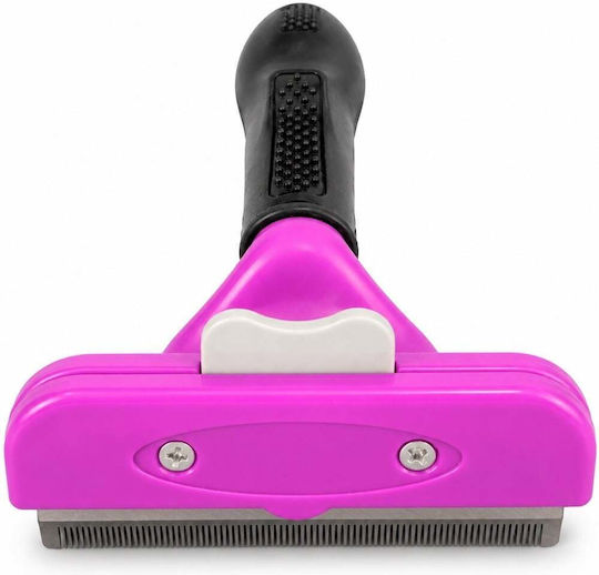 Grooming Brush Dogs Cats Long Hair Weighing 23-40 Kg Blade Cleaning Button Ergonomic Handle Detangling Fur Trimming Purple