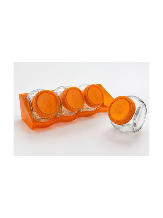 keleman Gewürzgläser Glas auf Basis Orange 4 Stück