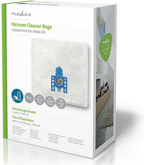 Nedis Vacuum Cleaner Bags 12 pcs Compatible with Miele Vacuum Cleaner