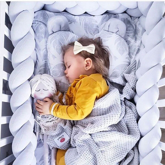 Sparrow Crib Bumper Braided Inside Grey 15x200cm L Grey Sparrow 200cm