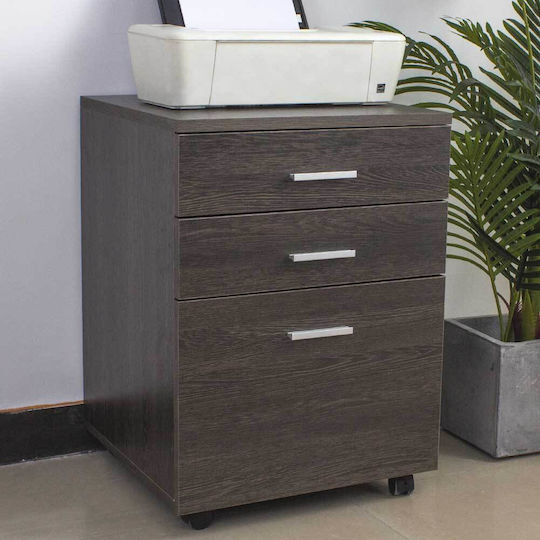 Sertar de Birou din MDF și Metal în Culoare Maro, 46.5x45x64cm