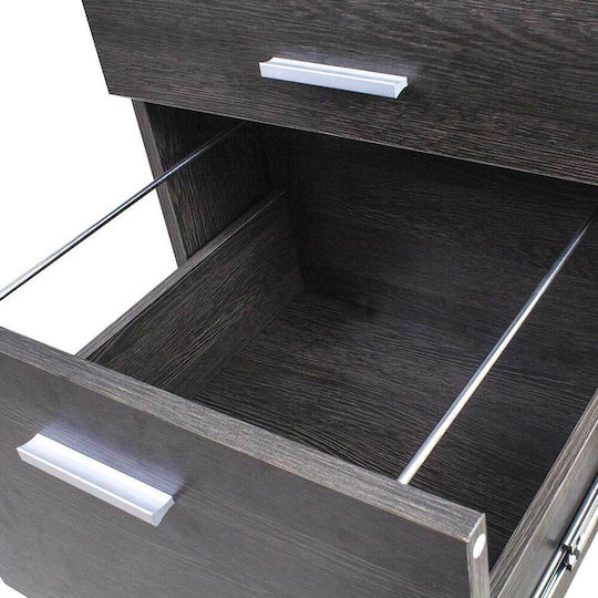 Office Drawer Cabinet from MDF & Metal in Brown Colour, 46.5x45x64cm