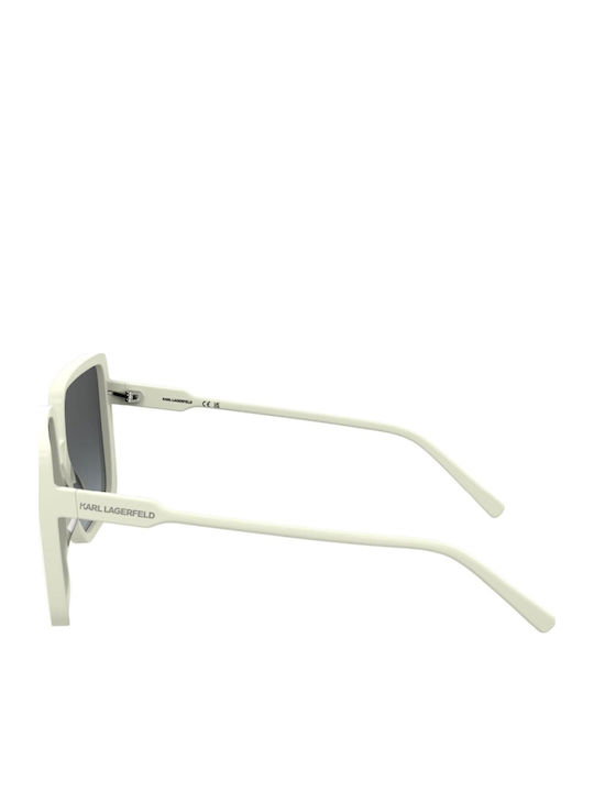 Karl Lagerfeld Ochelari de Soare Pentru Femei Cu Ramă Din Plastic Albă Și Lentile Gri
