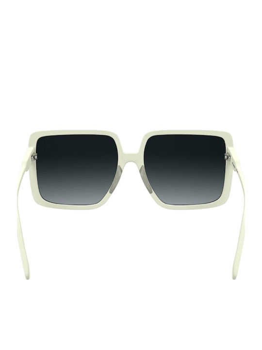 Karl Lagerfeld Ochelari de Soare Pentru Femei Cu Ramă Din Plastic Albă Și Lentile Gri
