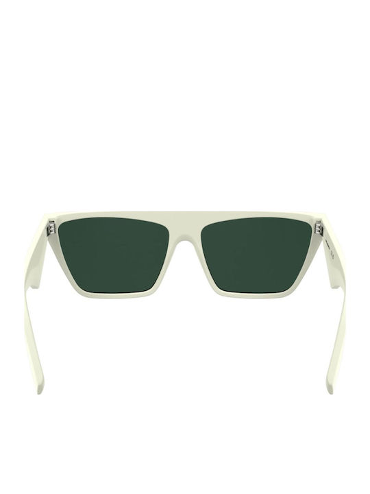 Karl Lagerfeld Ochelari de Soare Pentru Bărbați cu Ramă Albă și Lentile Gri