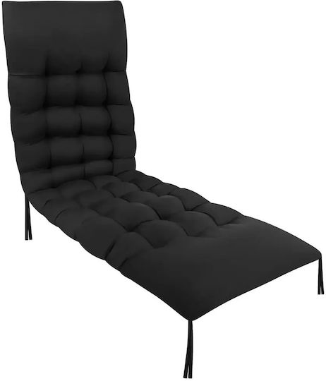 Sonnenbank-Kissen Mit Rückenlehne Schwarz 56x180cm