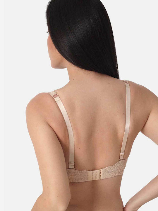 Μπεζ Strapless Σουτιέν με Μπανέλες