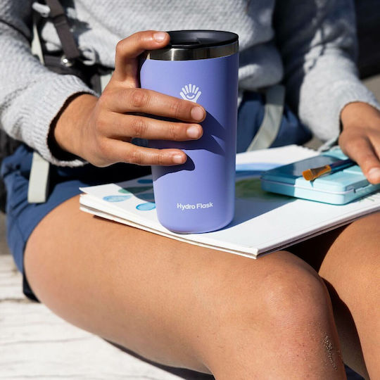 Hydro Flask Handled Tumbler Θερμός Ανοξείδωτο BPA Free 500ml Popstar Pink με Καλαμάκι και Λαβή