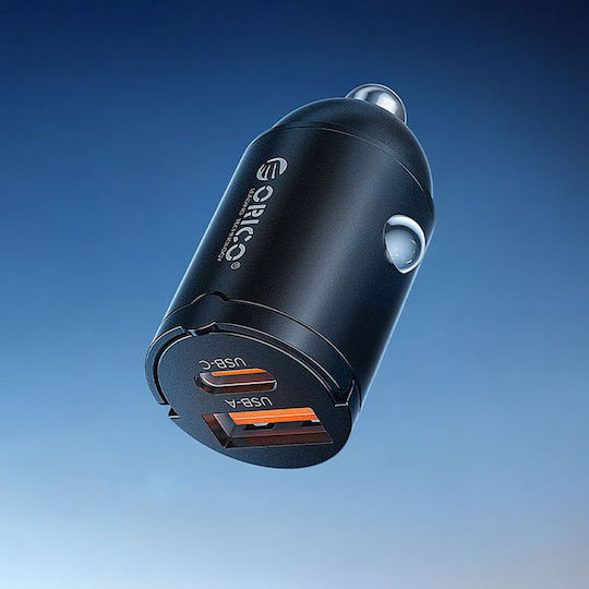 Orico Miniring 30w Usb-a + Usb-c Car Charger Black Mr-30-1a1c Orico-mr-30-1a1c-bk-ep-hu