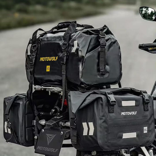 Motowolf Motorcycle Saddle Bags Waterproof Black 60l Mdl0720