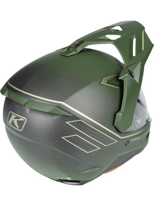 Klim X1 Alpha Quanta Matte Rifle Green - Oil Green Motorcycle Helmet On-Off ECE 22.06 / DOT 1550gr with Pinlock and Sun Visor