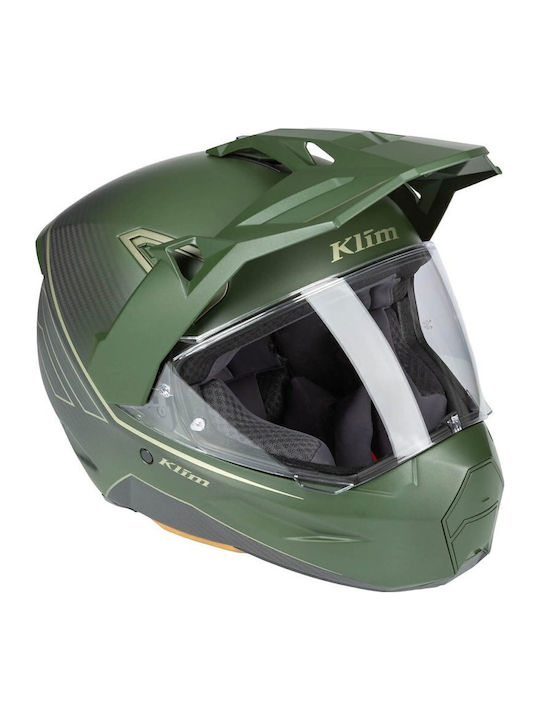 Klim X1 Alpha Quanta Matte Rifle Green - Oil Green Motorcycle Helmet On-Off ECE 22.06 / DOT 1550gr with Pinlock and Sun Visor