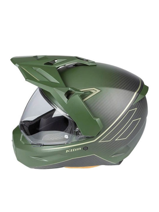 Klim X1 Alpha Quanta Matte Rifle Green - Oil Green Motorcycle Helmet On-Off ECE 22.06 / DOT 1550gr with Pinlock and Sun Visor