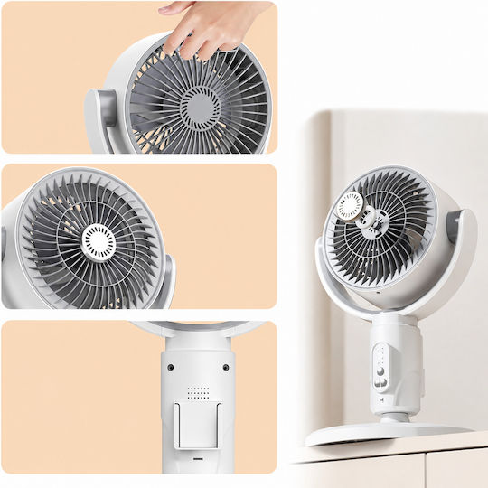Ventilator Pe Piedestal 10W Diametru 38cm Cu Telecomandă Alb